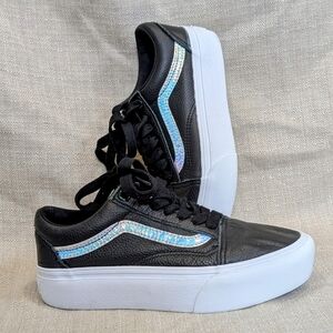 Vans Holo Sidestripe Old Skool Platform Shoes! Excellent Pre-owned Condition!